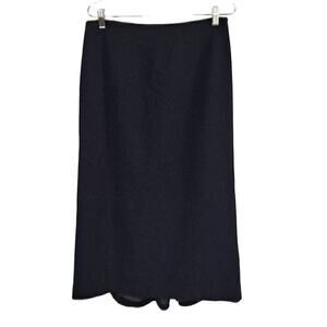 Talbots Black Wool Pencil Midi Skirt Side Zip Lined Womens Size 10
